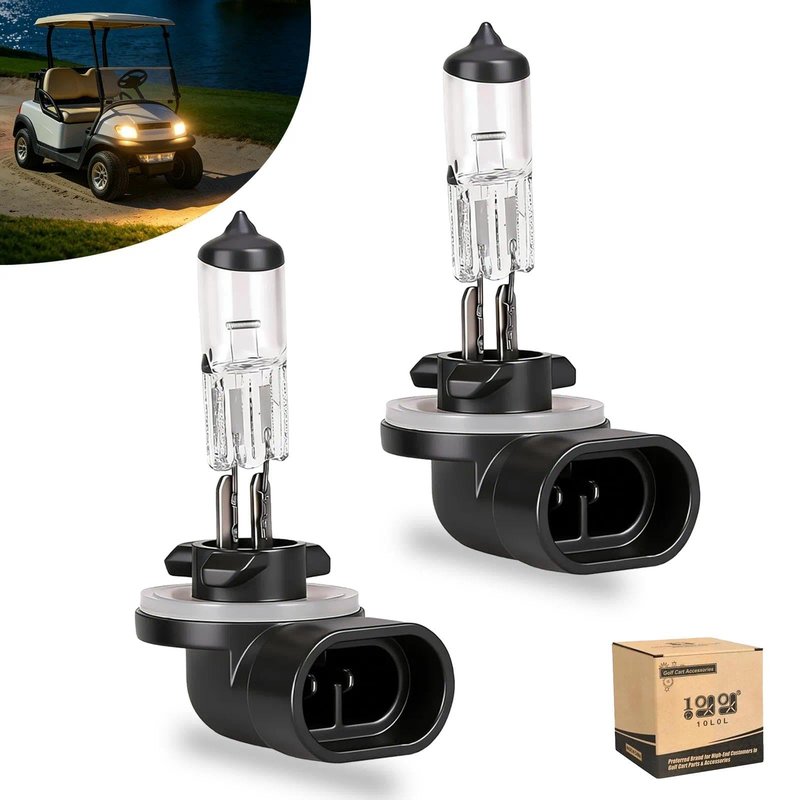 10L0L Halogen Headlight Bulb for EZGO 1994-up and Club Car DS 1999 up & Precedent 2004-up,12V 37W 886 Golf Cart Light Bulbs, OEM# 101988101, 74004G01 (Pack of 2)