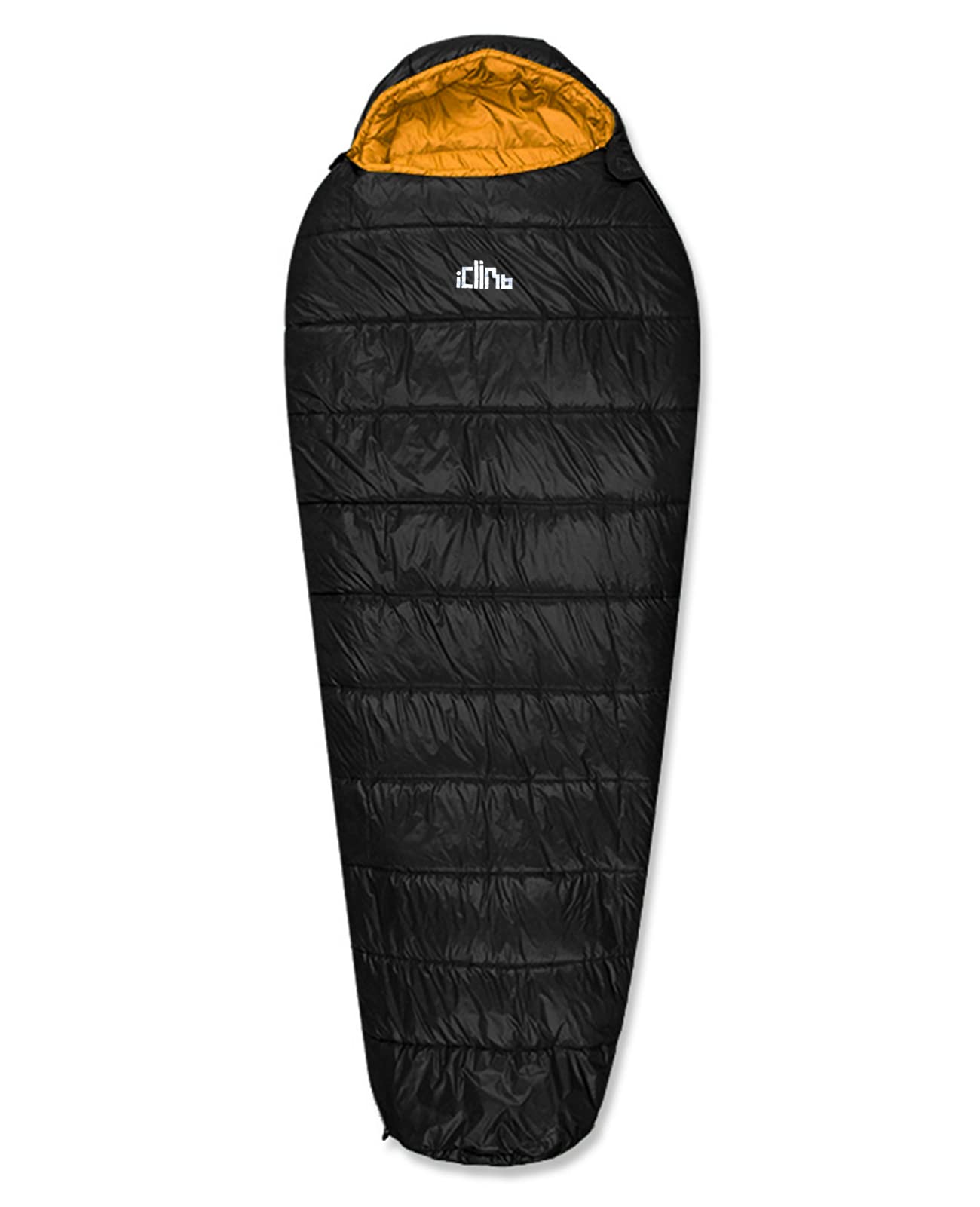 iClimb 3M Thinsulate Insulation Mummy Sleeping Bag with Compression Sack Ultralight Compact Warm Washable 3 Season for Adults Indoor Outdoor Backpacking Camping Hiking (Black)