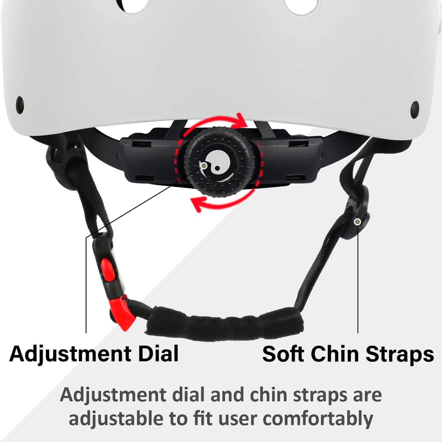 OUWOR Adult Skateboard Bike Helmet for Men and Women, Lightweight Adjustable, Multi-Sport for Bicycle Skate Scooter (White, Large)