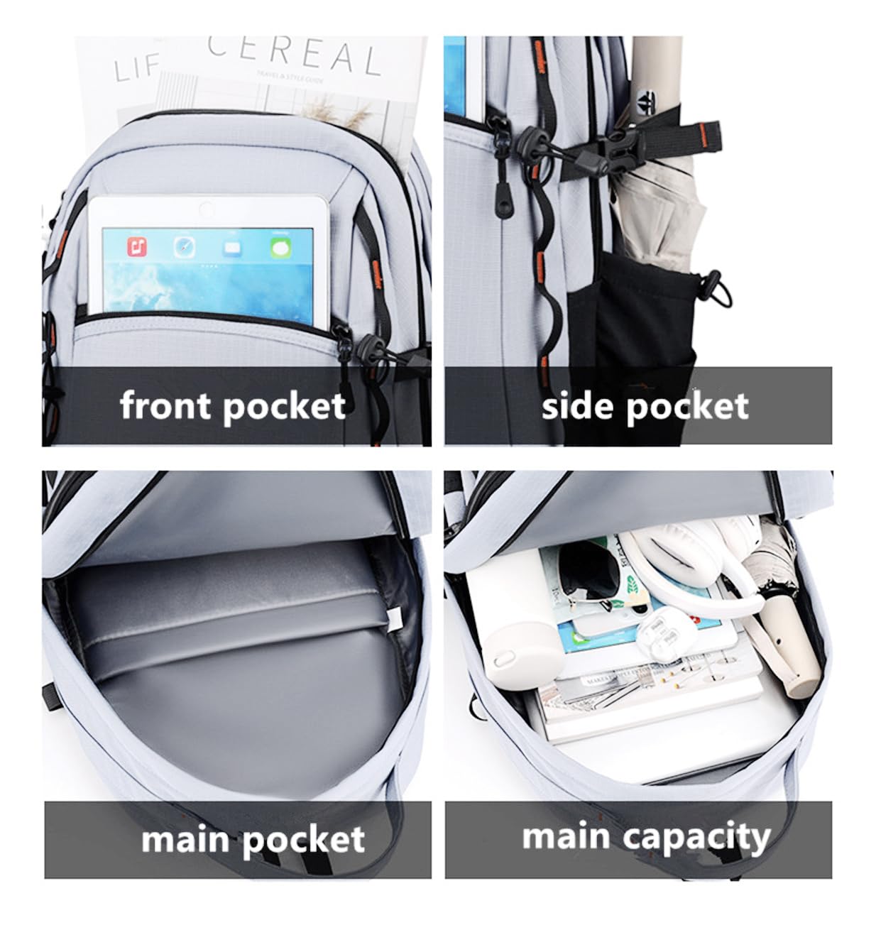 GuaShuo Sport Backpack - Multifunctional Sports Bag for Tennis, Badminton, Basketball etc, With shoe compartment (501-mbai)
