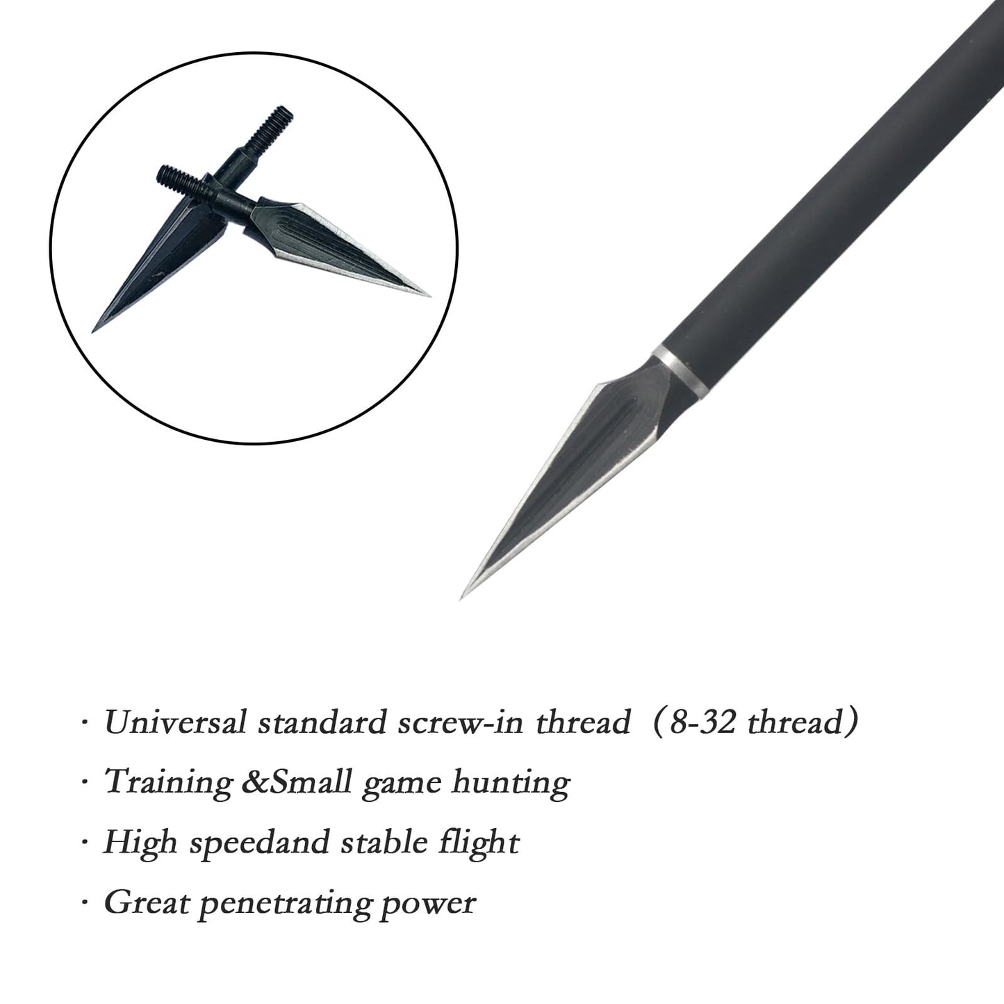 Traditional Archery Broadheads 100/125 Grain - Heat-Treated Arrow Tips for Compound, Recurve Bow & Crossbow, 12 PK for Hunting & Target Practice with 1 PK Broadhead Storage Case (100 Grain Break)