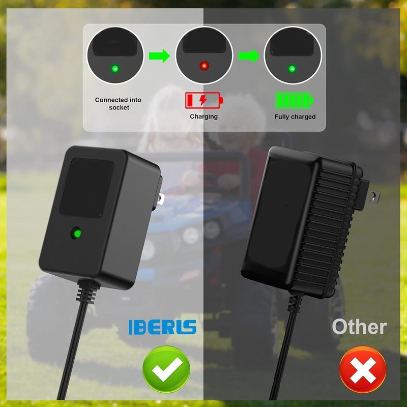 12V Battery Charger Compatible with Ride On Toys, Kids Electric Car, SafeAMP, Best Choice Products, Kidzone, Dynacraft, Flybar, SUV, Hello Kitty, Toddler, Smart Toy Bumper 12Volt Power Cord