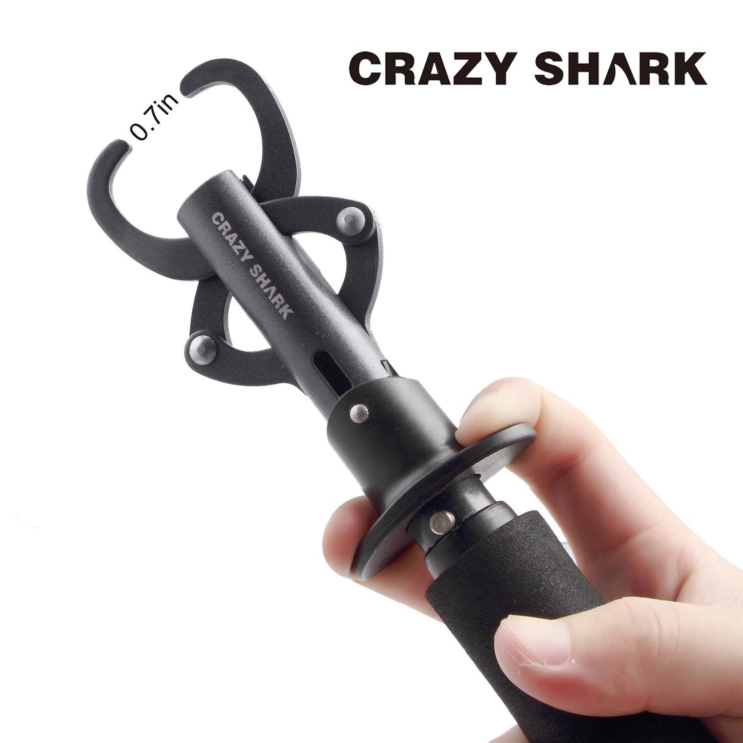 Crazy Shark Aluminum Fish Hook Remover Removal Fishing Tools Tackle Squeeze-Out 6.7in Gray