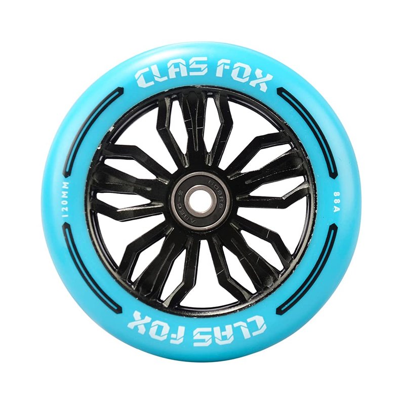 CLAS FOX Pro Scooter Wheels 120x24mm Set of 2 Pro Scooter Wheels with ABEC-9 Bearings (Blue-Black)