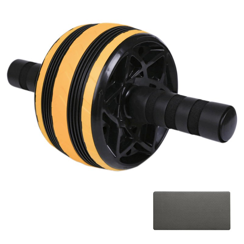 Dalekana AB Wheel Roller, Exercise Abdominal Fitness Wheel, Work-out Strength-Training Roller, 11.2"L, Yellow