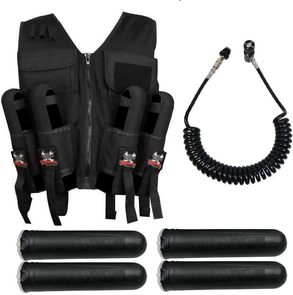 Lightweight Tactical Paintball Vest - Holds 4 Pods & 90ci Tank | Adjustable Fit
