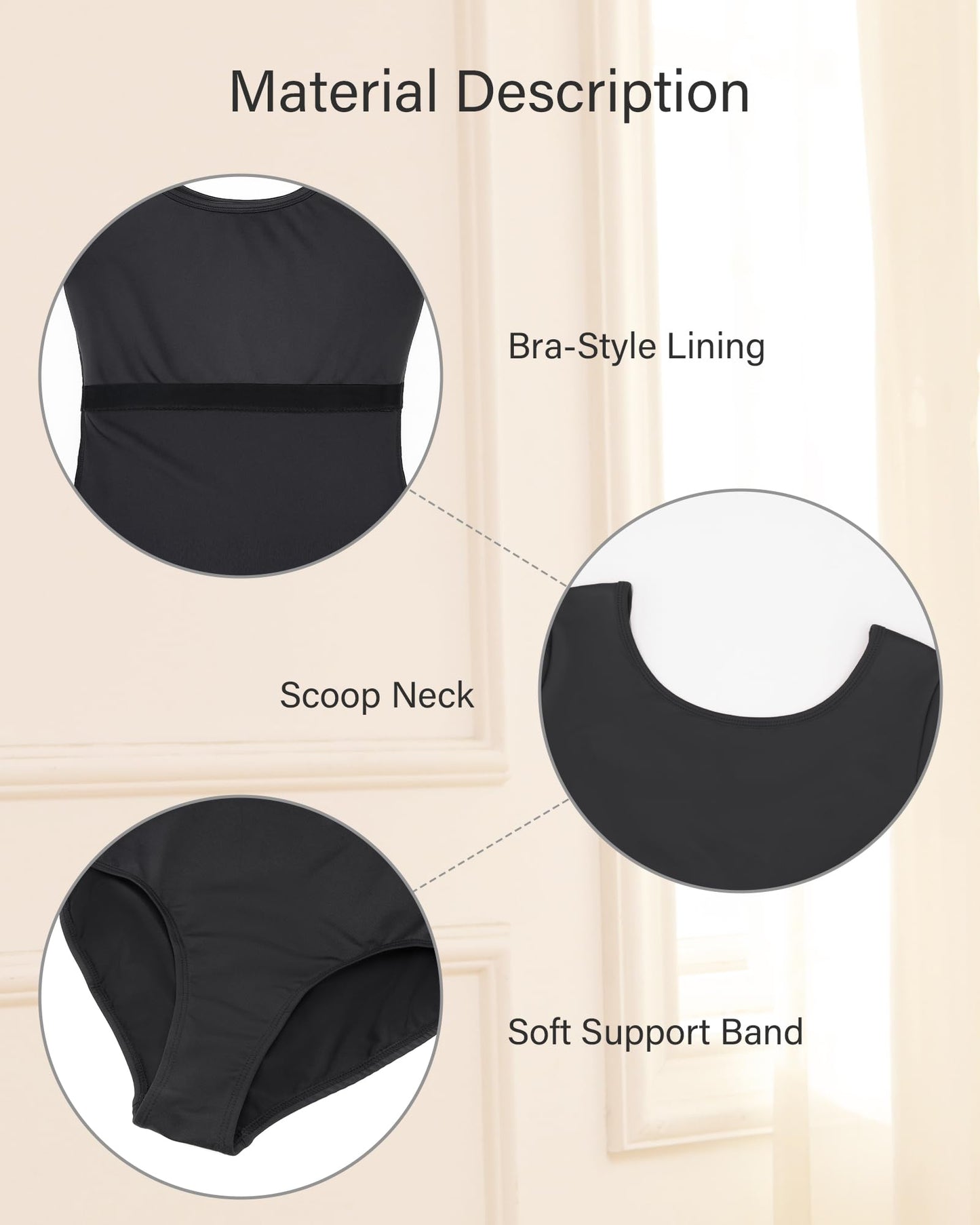 Stelle Black Leotard for Women Dance Wear Short Sleeve Gymnastics Training Ballet Clothes(Black,L)