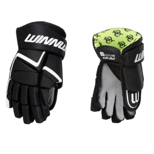Winnwell AMP500 Ice Hockey Gloves - Indoor & Outdoor Protective Goalie Equipment for Youth, Junior & Senior Hockey Players
