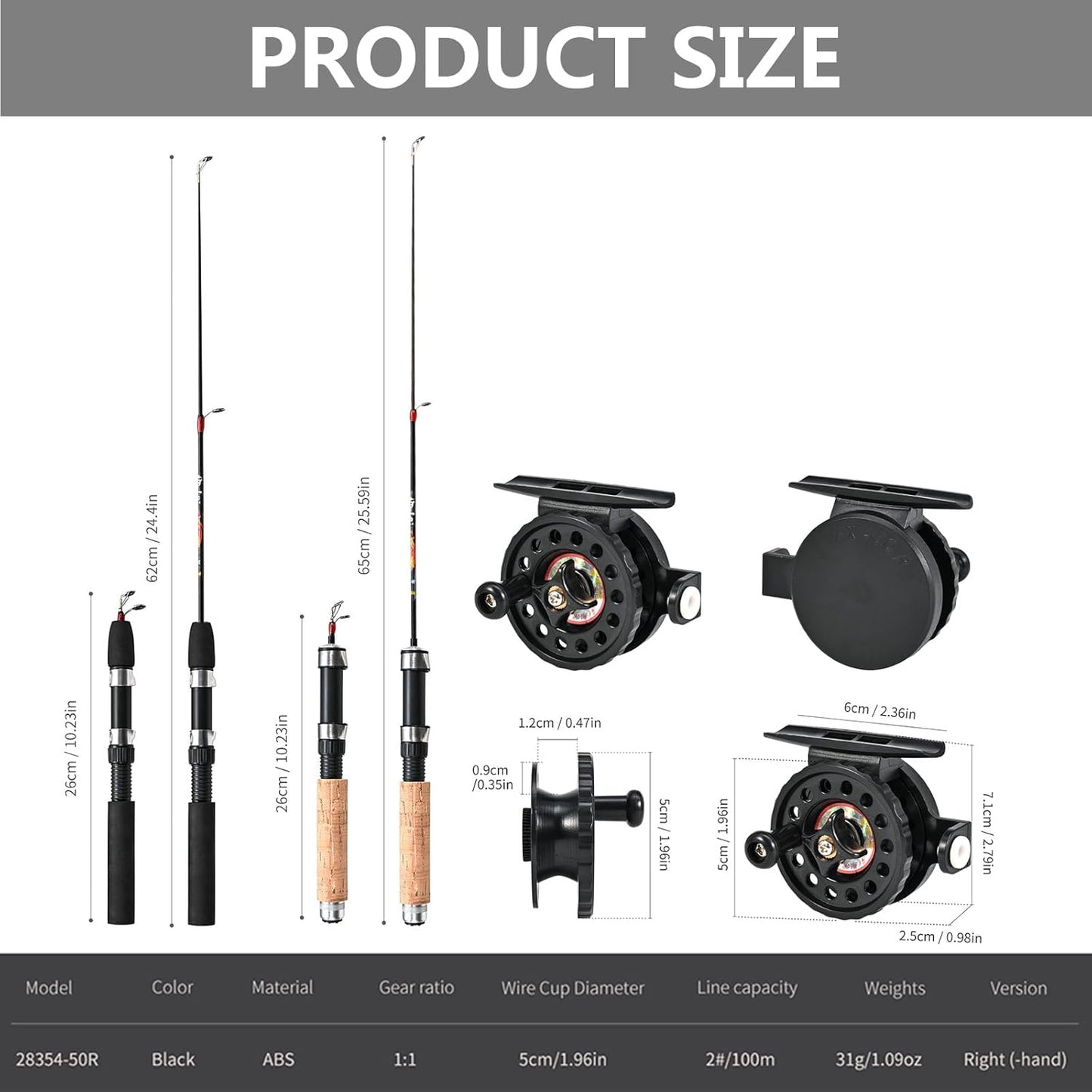 Fishing Rod and Reel Combo - Portable Ice Fishing Gear for Winter Adventures | Lightweight & Durable