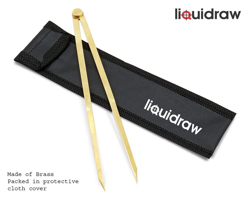 Liquidraw Solid Brass Navigation Divider 8" (20cm) | Single Handed Marine Nautical Plotting Tool | Professional Navigational Instrument for Drafting, Maritime Measurement & Technical Drawing