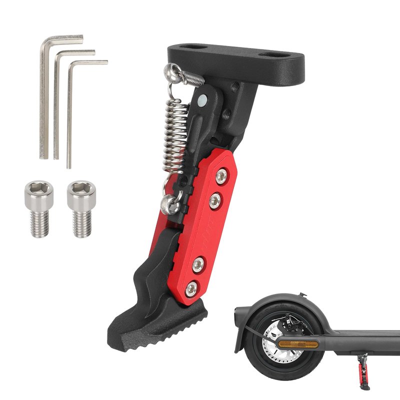 ulip Electric Scooters Kickstand Adjustable Parking Stand Feet Support Replacement Accessories for Xiaomi 4 Segway Ninebot F Series Xiaomi M365 1S Pro Pro2 MI3 Scooter Black Red