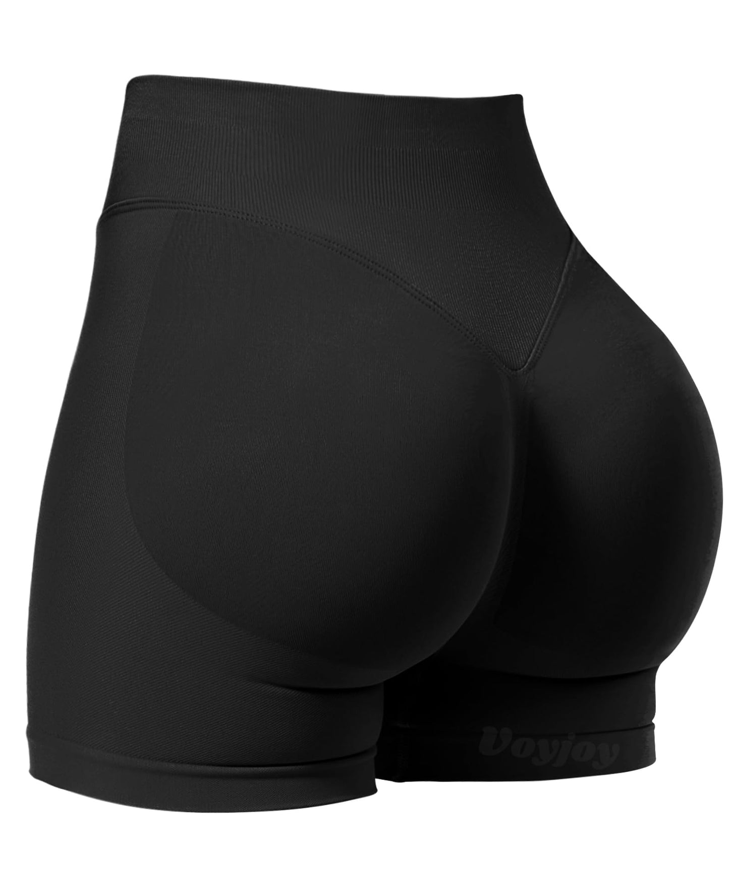 VOYJOY Women Workout Impact Shorts 2.5"/ 3.6"/ 4.5"/ 6" Scrunch Butt Lifting Gym Seamless Booty Biker Shorts Light Yellow