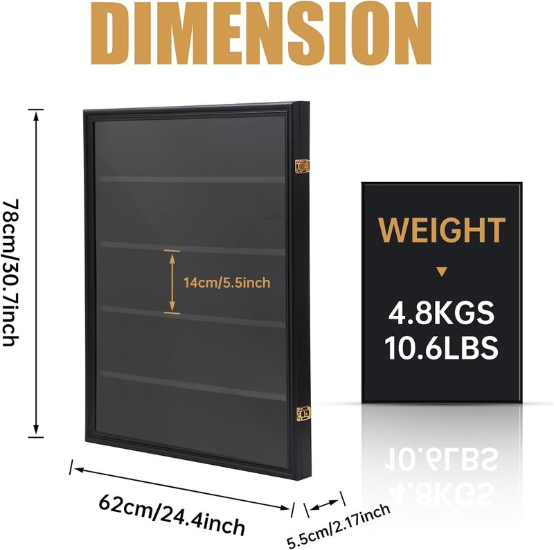 Baseball Card Display Case - Graded Sports Card Holder with 98% UV Protection | Lockable Vertical 3-Pack for 35 Cards