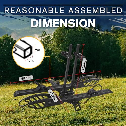 Young Electric E-Bike Rack Hitch Mount Platform Style for Cars Trucks SUVs Minivans RV, fits E-Bike with Up to 5-inch Fat Tire Carrier Rack 200 lbs Capacity