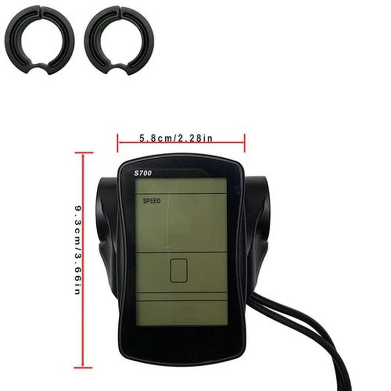 NULKOMMA S700 Electric Bike LCD Display Meter E-Bike Display Screen 36V/48V Electric Bike Computer Conversion Accessories for Electric Scooter (6-pin-Male Plug)