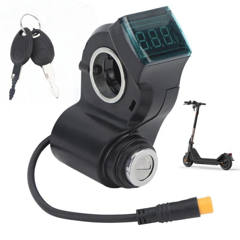 Electric Scooter Handlebar Switch Lock, 10 Inch 3 Pin Digital Battery Power Display Switch Lock with Keys for G2 Pro Replacement
