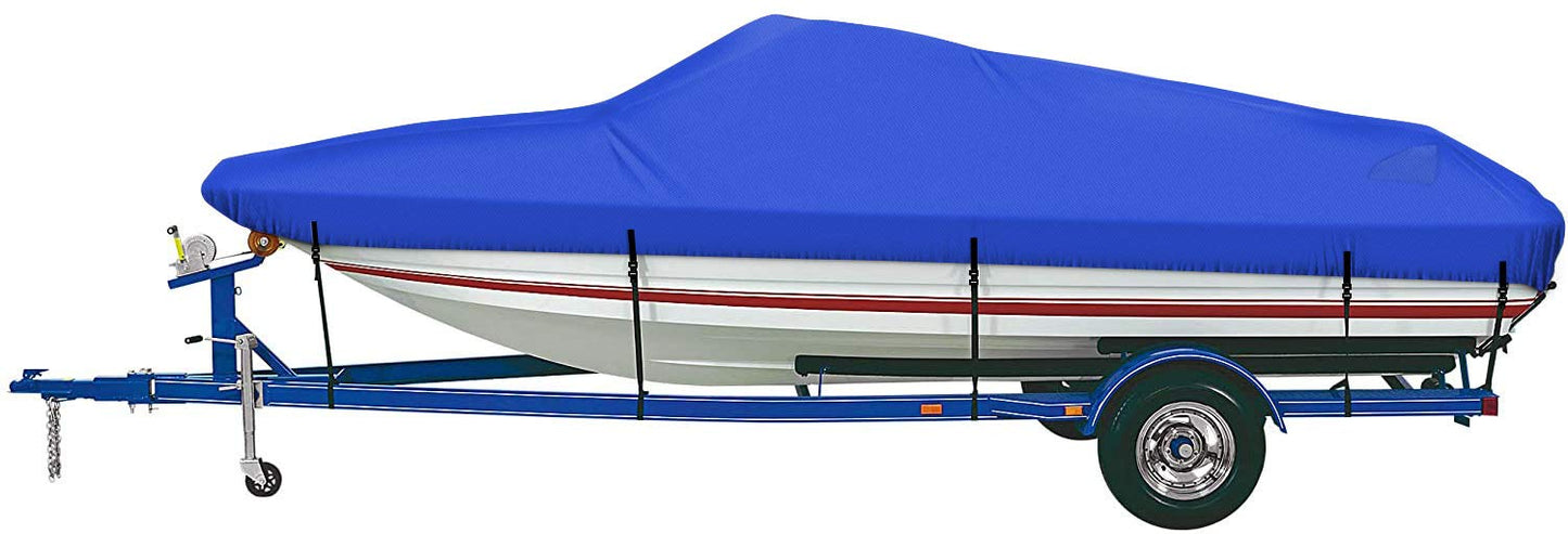 iCOVER Trailerable Boat Cover- 17'-19' 800D Water Proof Heavy Duty, Fits V-Hull, Fish&Ski, Pro-Style, Fishing, Utiltiy, Runabout, Bass Boats, up to 17ft-19ft Long and 96" Wide