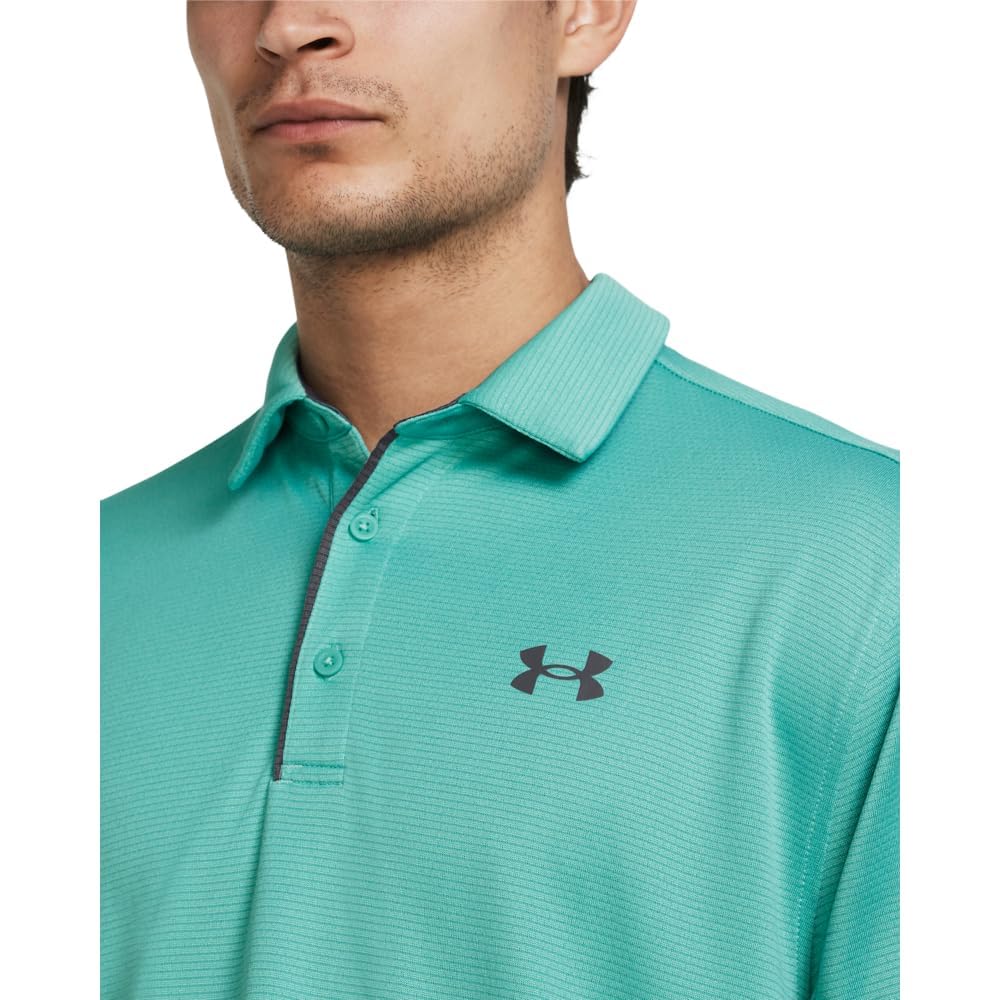 Under Armour Men's Tech Golf Polo, (957) Green Wave / / Pitch Gray, Medium Tall