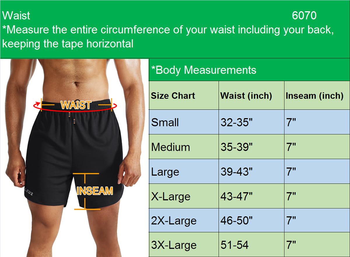 NELEUS Men's 2 in 1 Running Shorts with Liner,Dry Fit Workout Shorts with Pockets,6070,2 Pack,Black/Red,US L,EU XL