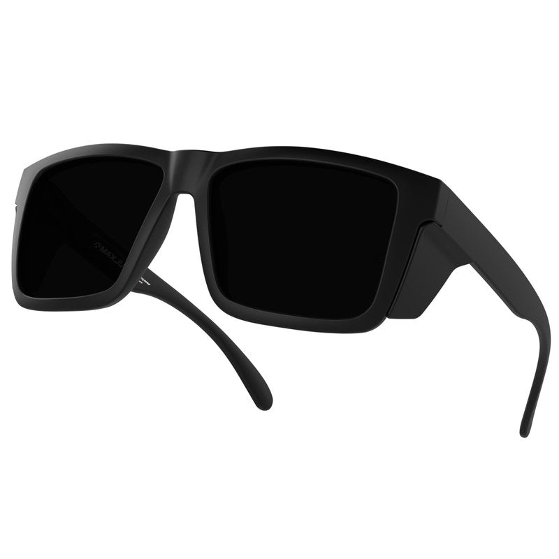 MAXJULI XXL Size Double Extra Large Z87 Sunglasses with Side Shield for Big Wide Heads Men TR90 Ultralight UV400 Protection Glasses 8228S (Super Dark)