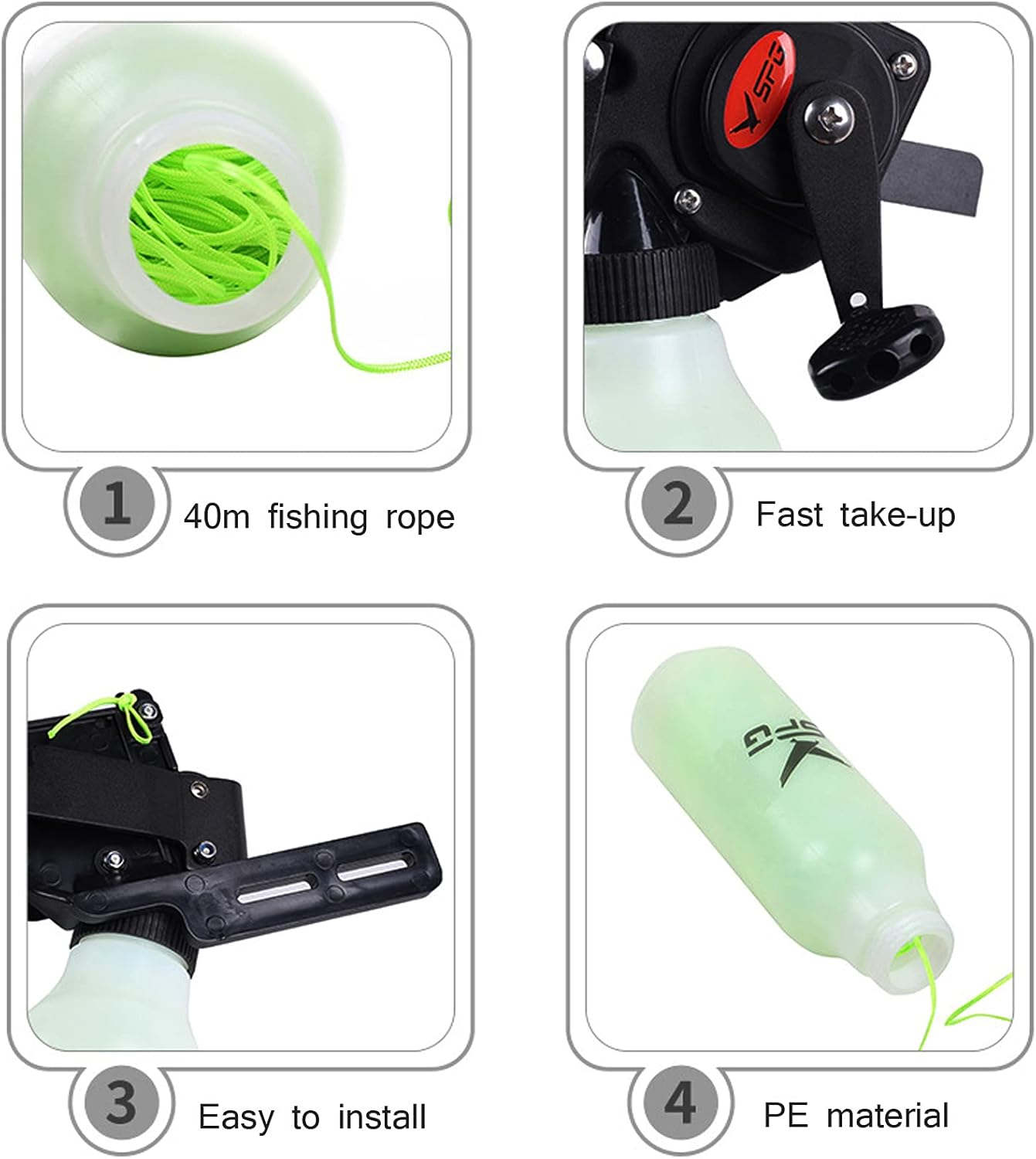 Bowfishing Reel Kit - Complete Archery Bow Fishing Set with Fiberglass Arrows | Durable Accessories for Anglers