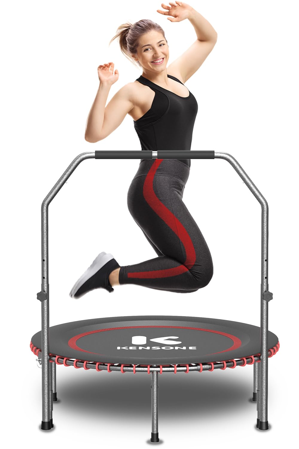 K KENSONE 40" Low-Impact Rebounder Trampoline for Adults with Bungee 450LBS
