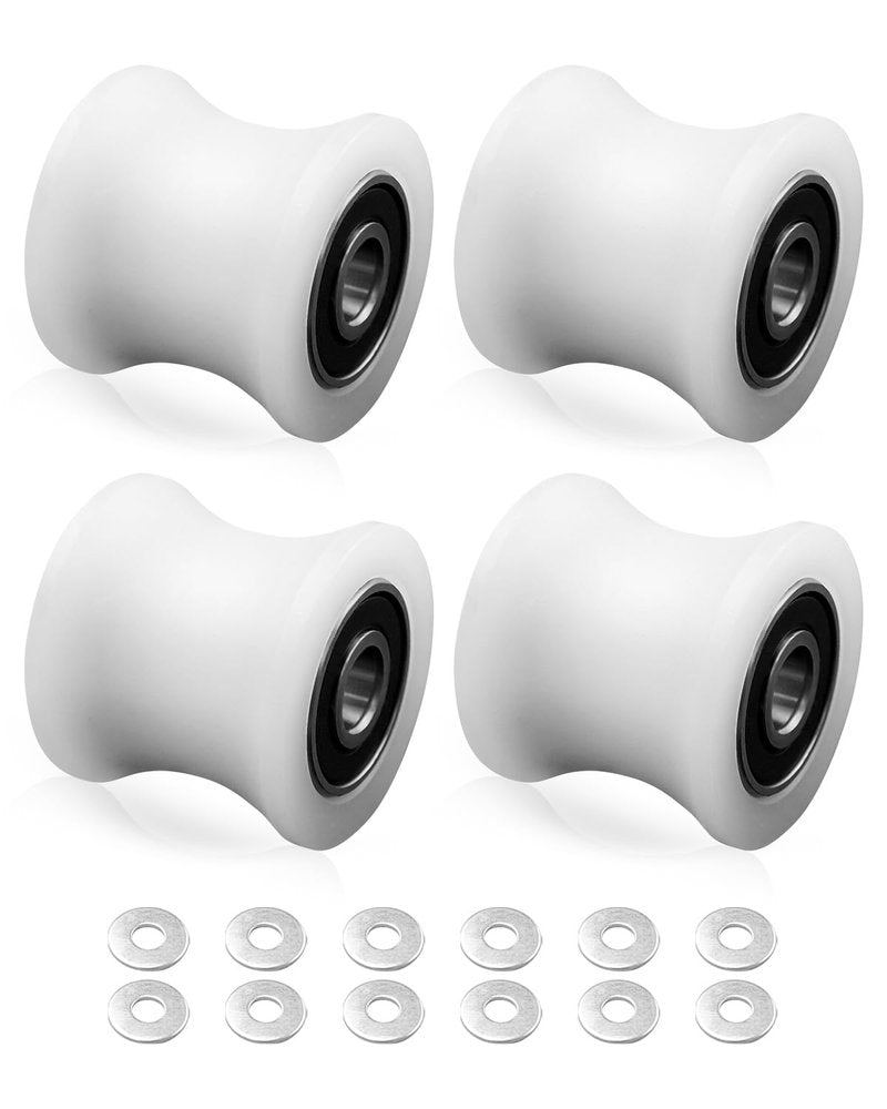 4 Pcs Gym Wheels Replacement Fit for Rollers Wheels DLX DLX II DLX III Adv DLX Pilates Pilates Pro 570 2000 2500 3000 4000, White Total Gym Accessories