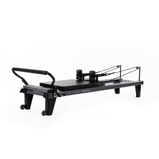 Balanced Body Allegro Reformer with 14-Inch Leg Kit, Pilates Exercise Equipment for Home or Studio, Black Upholstery, 93" L x 36" W Frame