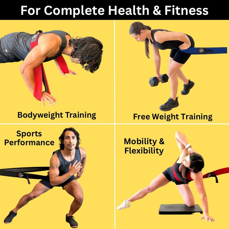 NT Loop Long Fabric Resistance Band with Door Anchor - Full Body Resistance Band for Working Out and Physical Therapy - Medium Strength Exercise Band