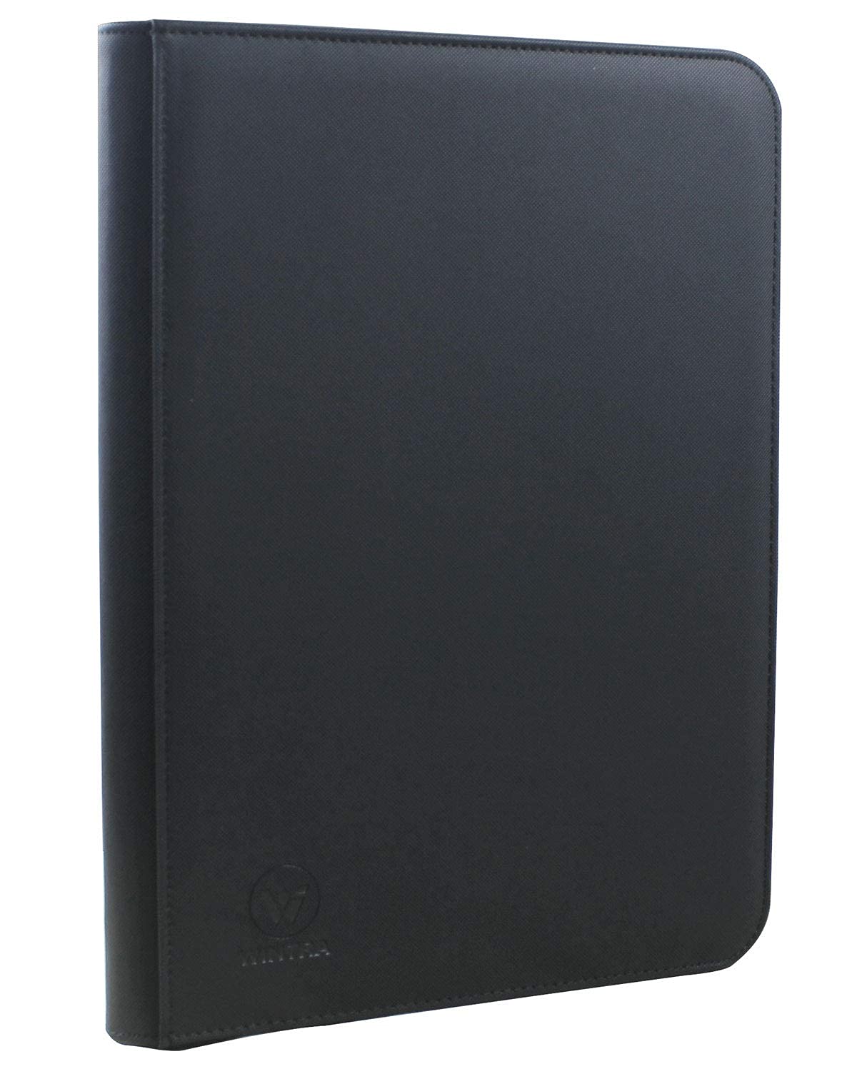WINTRA Premium 360 Pockets Black Zippered Playing Card Binder - Sturdy Trading Card Holder Album ，9 Pocket Side Loading Card Folder with 20 Sheet Sleeves for Trading and Sports Cards