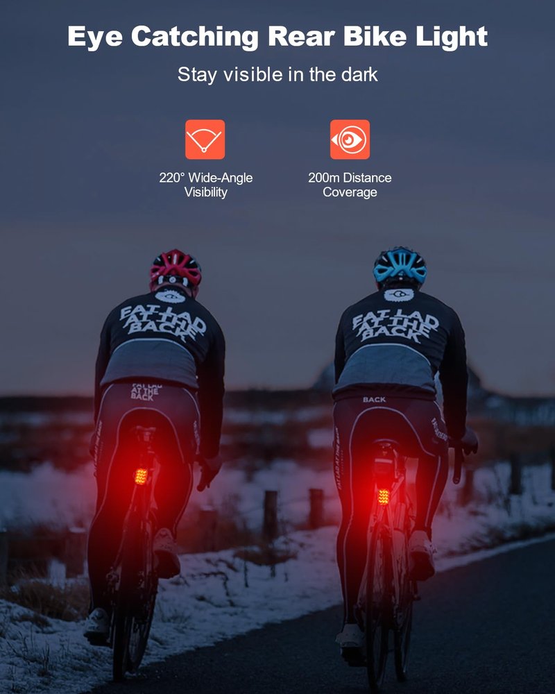 ISEYOU Bike Tail Light [2 Packs], USB Rechargeable Rear Bike Light for Night Riding, 6 Light Modes, IP65 Waterproof & Drop Resistant LED Bicycle Rear Light for Men Women Kids Road Mountain Cycling