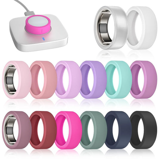 sylacor 14 Pack Ring Cover Compatible with Oura Ring Gen 4/4 Ceramic/Oura Gen 3, Ultra-Thin Anti-Scratch Silicone Ring Protector Case for Women Men for RingConn Gen 2/Gen 2 Air/Ultrahuman Air
