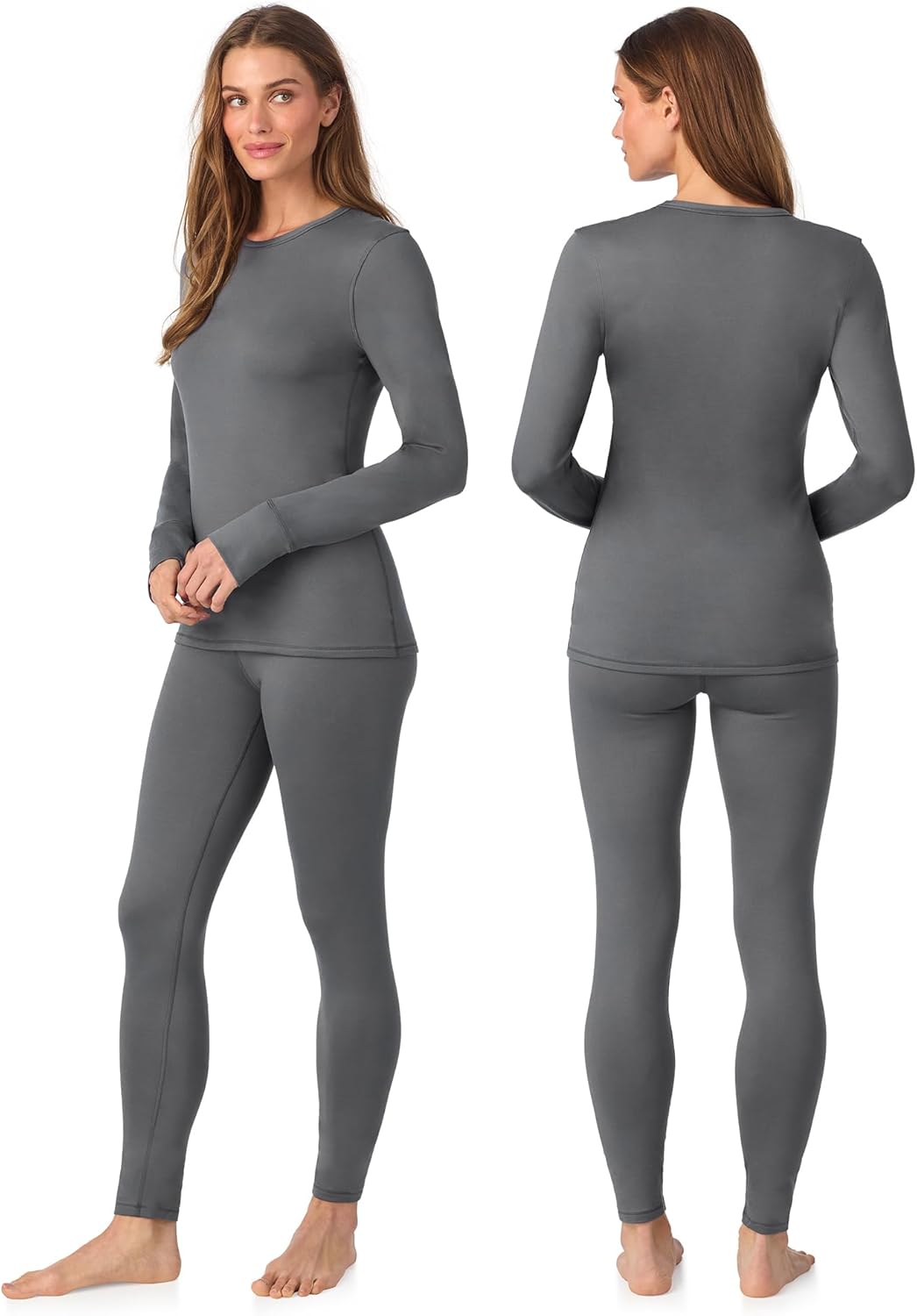 Cuddl Duds Women's Thermal Set - Heavyweight Fleece Lined Long Sleeve Top & Leggings | Winter Lounge Wear