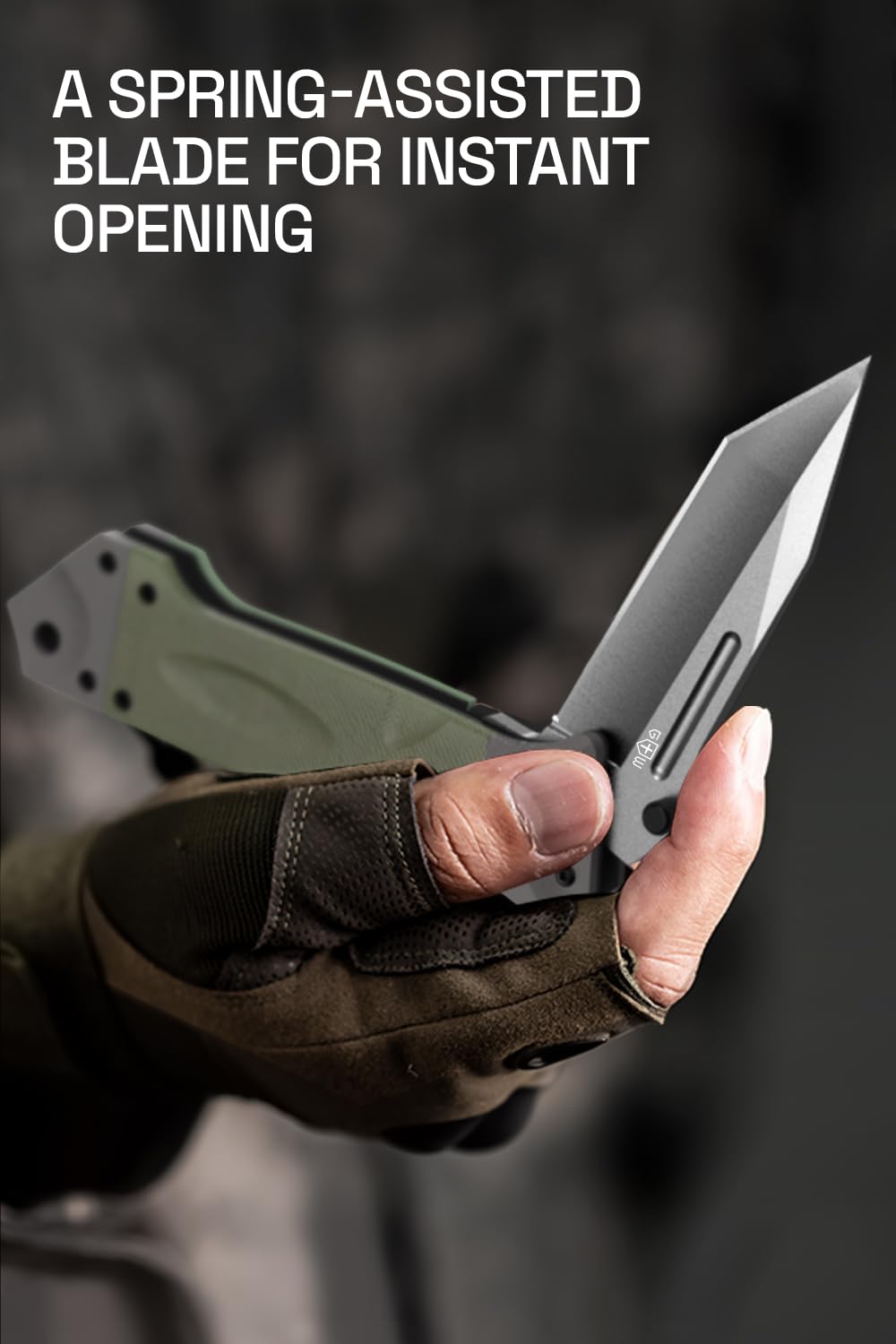 Grand Way Pocket Knife Spring Assisted Knife - Folding Tactical Knives Japanese Tanto Blade Knives - Best for Camping Hiking EDC Work Knife Birthday Christmas Gifts for Men 6688