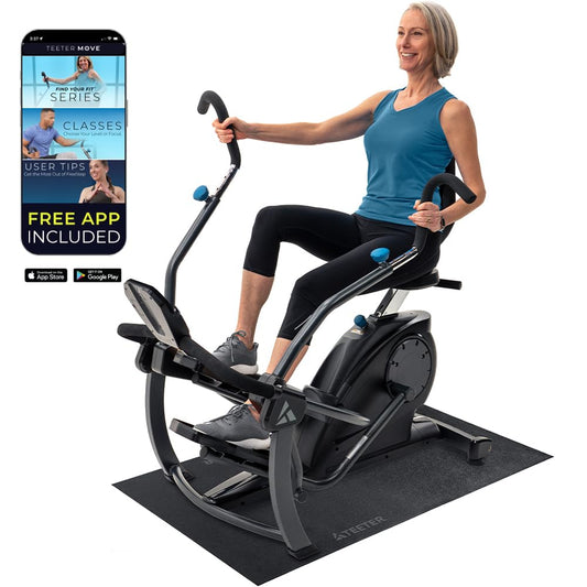 FreeStep LT3 Recumbent Cross Trainer Stepper - Zero-Impact Exercise w/Patented Physical Therapy Stride Technology, Whisper-Quiet, Multi-Position Arms, Free App w/Trainer-Led Workouts (LT3+Mat Bundle)