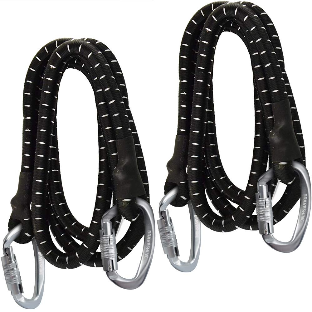 BRAVESHINE Heavy-Weight Carabiner - 2 Pack D Ring Snap Keychain Locking Caribeaner Clips - 12KN Aluminum Screws Buckle Carabiner Hook for Men Women Key Keychains, Water Bottle, Dog Leash - Silver