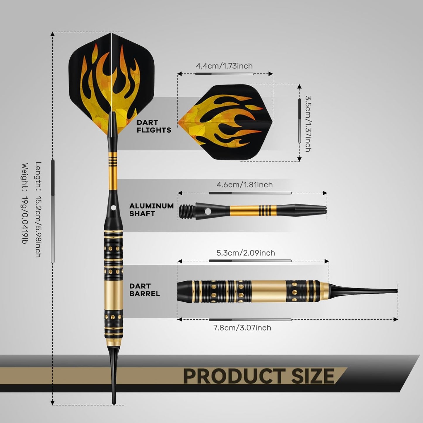 Soft Tip Darts Set - 3 Pack Professional Darts with Extra Tips, Flights & Shafts | Ideal for Electronic Dart Boards