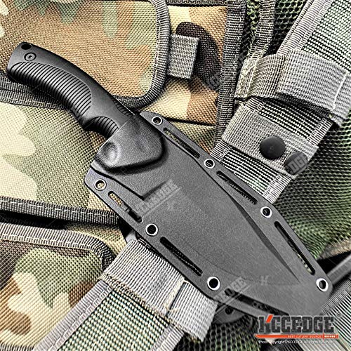 Tactical Knife Hunting Knife Survival Knife 9" Full Tang Fixed Blade Knives Camping Accessories Camping Gear Survival Kit Survival Gear And Equipment Tactical Gear 80213 (Black)