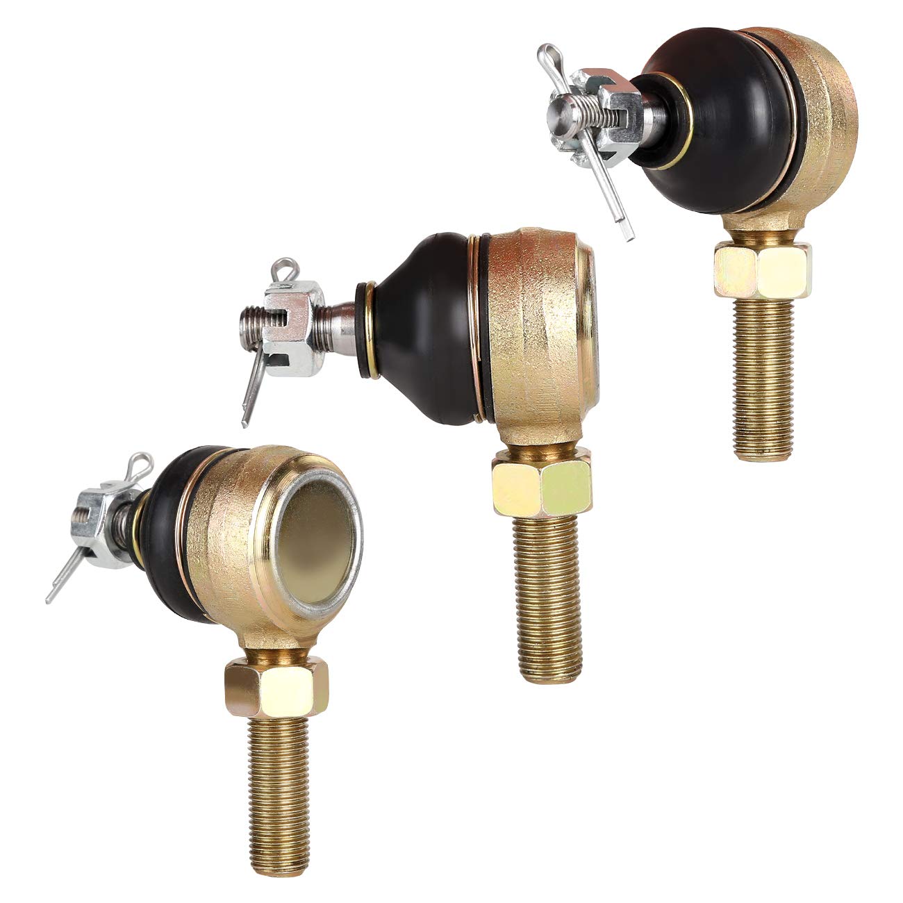 10L0L Ball Joint Kit for Club Car DS Golf Cart 1976-2008, Set of 3 Tie Rod End, Replace OEM 7539 7540, Non-Greasable Self-Lubricating