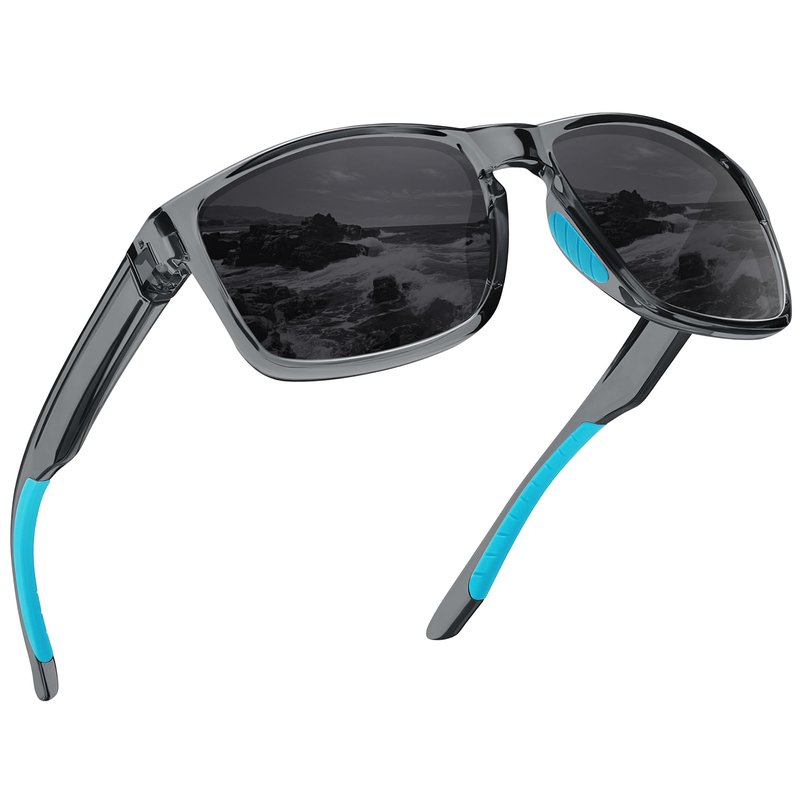 Ofwin Sports Polarized Sunglasses for Men Women UV Protection Unbreakable Driving Running Fishing Hiking Sun Glasses Clear Gray Frame/Gray Lens