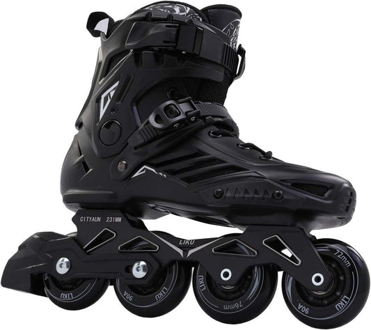 Inline Skates for Adults - LIKU Black Professional Unisex Design | Adjustable Size