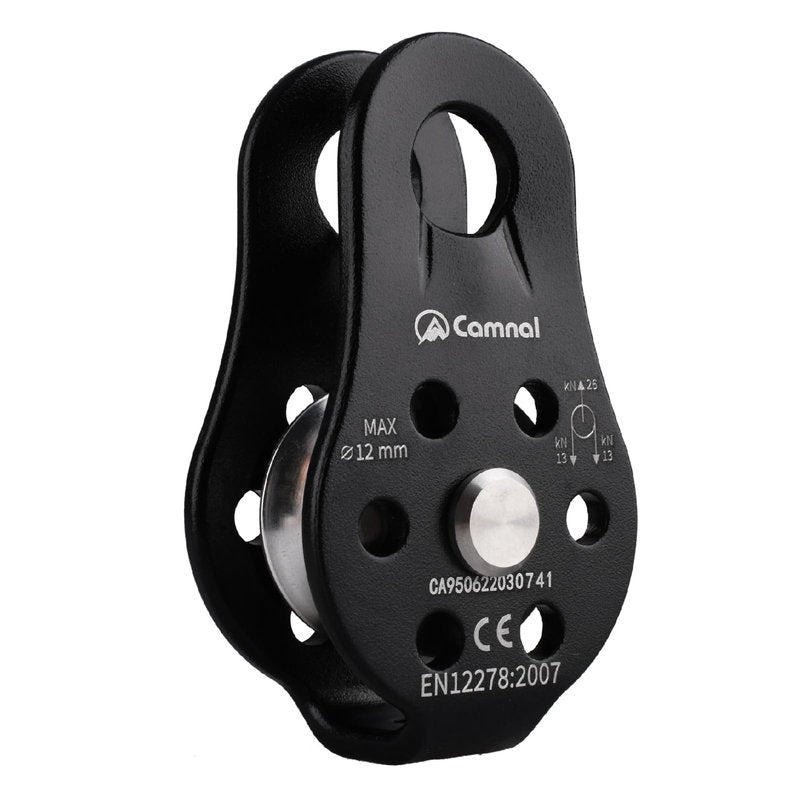 JEELAD 26kN Climbing Pulley Aluminum Alloy Rescue Pulley Single Sheave for Hauling Outdoor Zipline Climbing Rigging