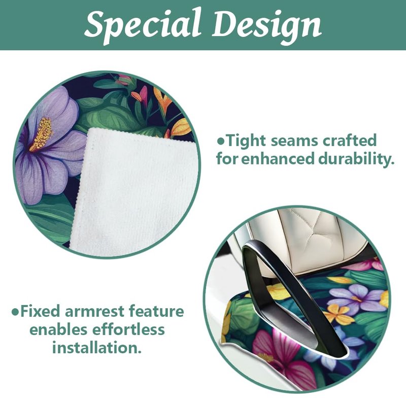 peacoblue Golf Cart Seat Covers Towel Tropical Flowers 100% Microfiber 51"x31" Golf Cart Seat Blanket Cushions Golf Accessories Universal Fit for Club Car EZGO Yamaha Precedent 2-Seat Golf Carts