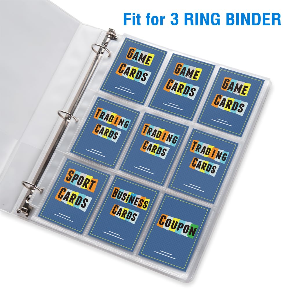 36 Pack 9 Pocket Page Protectors, Sooez Trading Card Sleeves for 3 Ring Binder, Baseball Cards Holder, Protective Pages Sheets for Binders Album, Fit for Collectible Games, Sports Cards