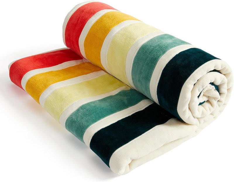 Luxury Oversized Beach Towels - Retro Stripes | 40" x 70" | 100% Combed Cotton, Ultra Plush & Soft