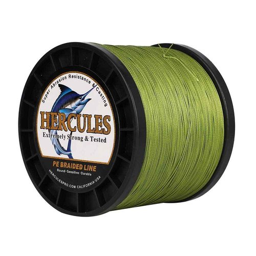 HERCULES Super Cast 1000M 1094 Yards Braided Fishing Line 200 LB Test for Saltwater Freshwater PE Braid Fish Lines Superline 8 Strands - Army Green, 200LB (90.7KG), 0.75MM