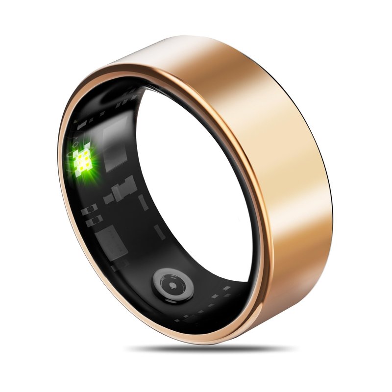 Milavan Smart Health Ring for Women Men Fitness Tracker with Heart Rate, Blood Oxygen, Blood Pressure, Sleep Monitoring, Warm Gold 9