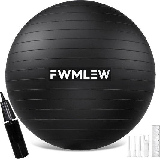 Extra Thick Yoga Ball - Anti-Burst Heavy Duty Stability Ball for Fitness, Core Workouts & Office Use | 5 Sizes Available