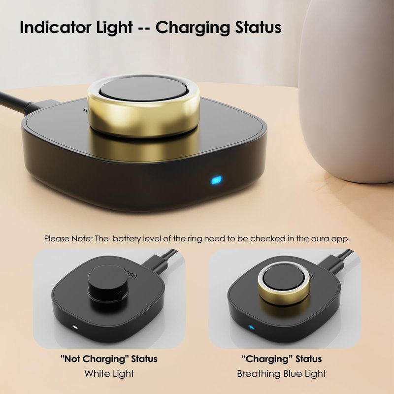 BOVIPO Compatible with Oura Ring Gen4 Charger Fast Charging Dock with USB-C Cable for Smart Ring (Size 13)
