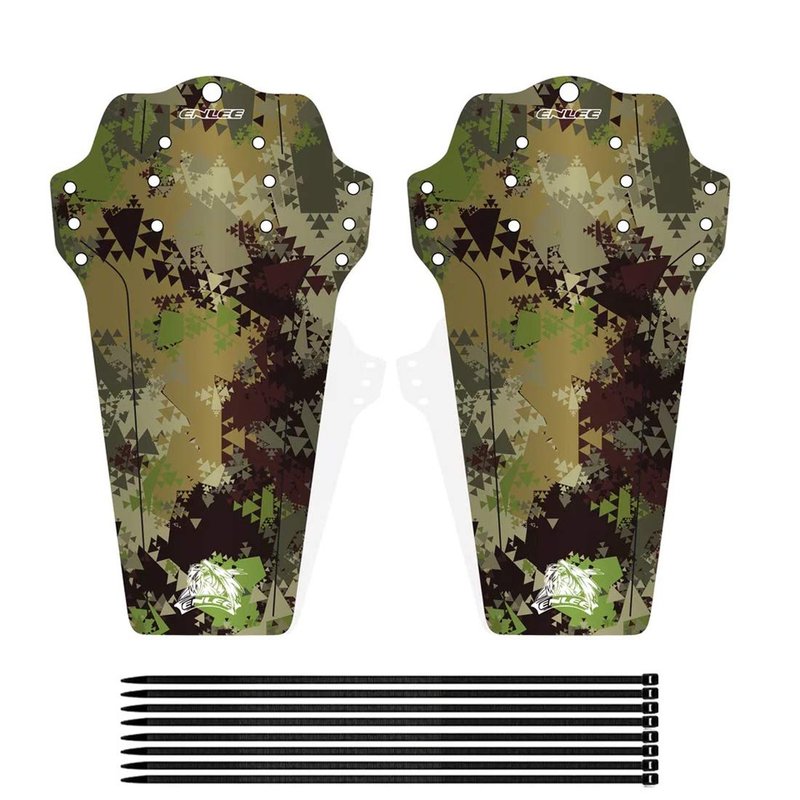 Farbetter 2 Pcs Mountain Bike Fender, MTB Mudguard, Front and Rear Bicycle Fender, Extended Version Fits 26, 27.5, 29, Plus Size and Fat Bike Wheel Sizes (Camouflage), Large